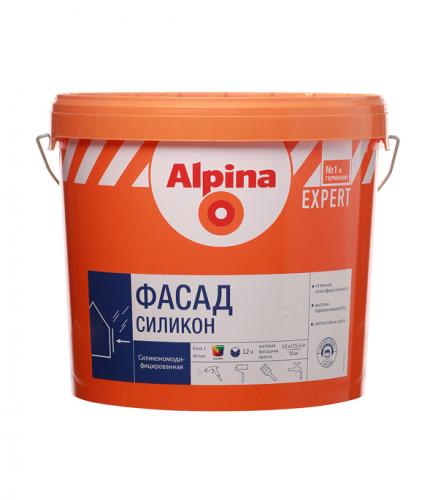 Фото «Краска в/д фасадная силиконовая Expert основа 1 Alpina 10 л» в Москве