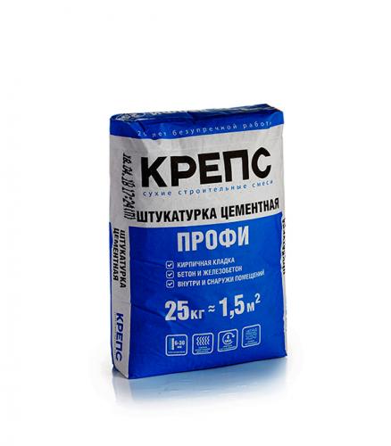 Фото «Штукатурка цементная с армирующим волокном Крепс Профи 25 кг» в Санкт-Петербурге