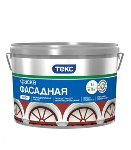 Фото «Краска в/д фасадная Текс Профи акрилатная основа A 9 л» в Москве