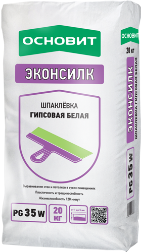 Фото «Шпаклевка для сухих помещений Основит PG35 W Эконсилк белая 20 кг» в Санкт-Петербурге
