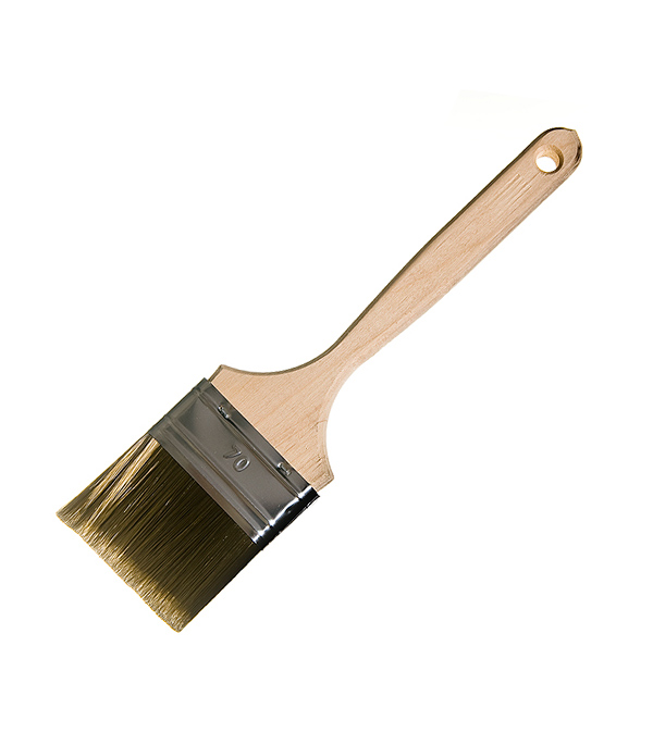 Кисть плоская Лазурный берег 70 мм искусственная щетина Orel деревянная ручка