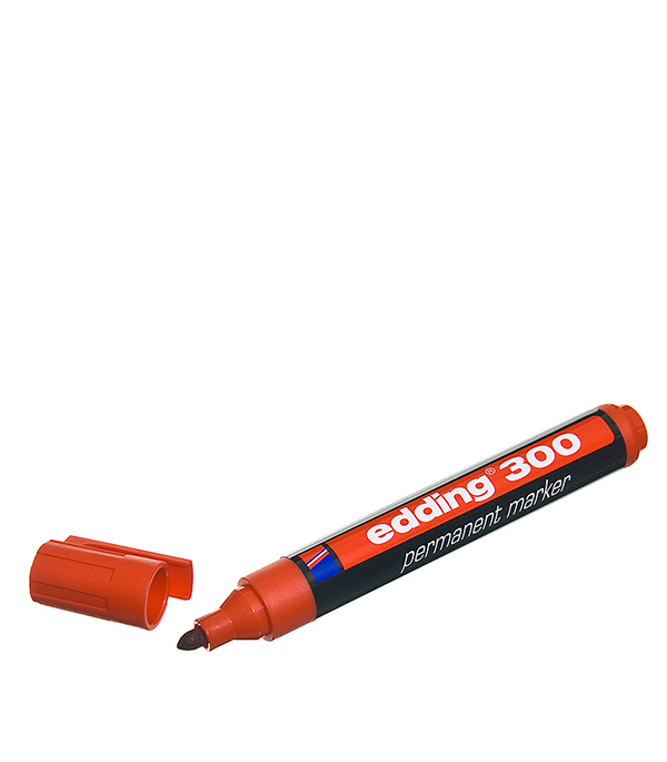 Перманентный маркер Edding 300 красный 15-3 мм