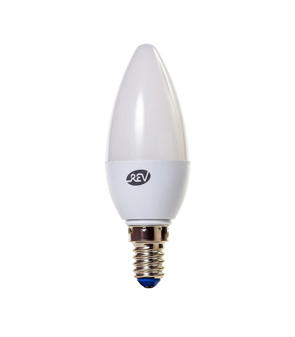 Лампа светодиодная E14 5W C37 2700K, теплый свет, REV